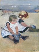 Mary Cassatt Two Children on the Beach (mk09) Germany oil painting reproduction